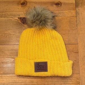 Love Your Melon Yellow Knit Beanie with Pom-Pom